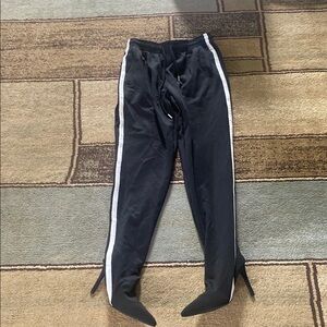 New in the box black Pants with White Stripes boots Heels size 8.5